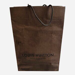 Louis Vuitton Authentic Brown Paper Gift Shopping Bag Rope Handle 10"x4.5"x14"